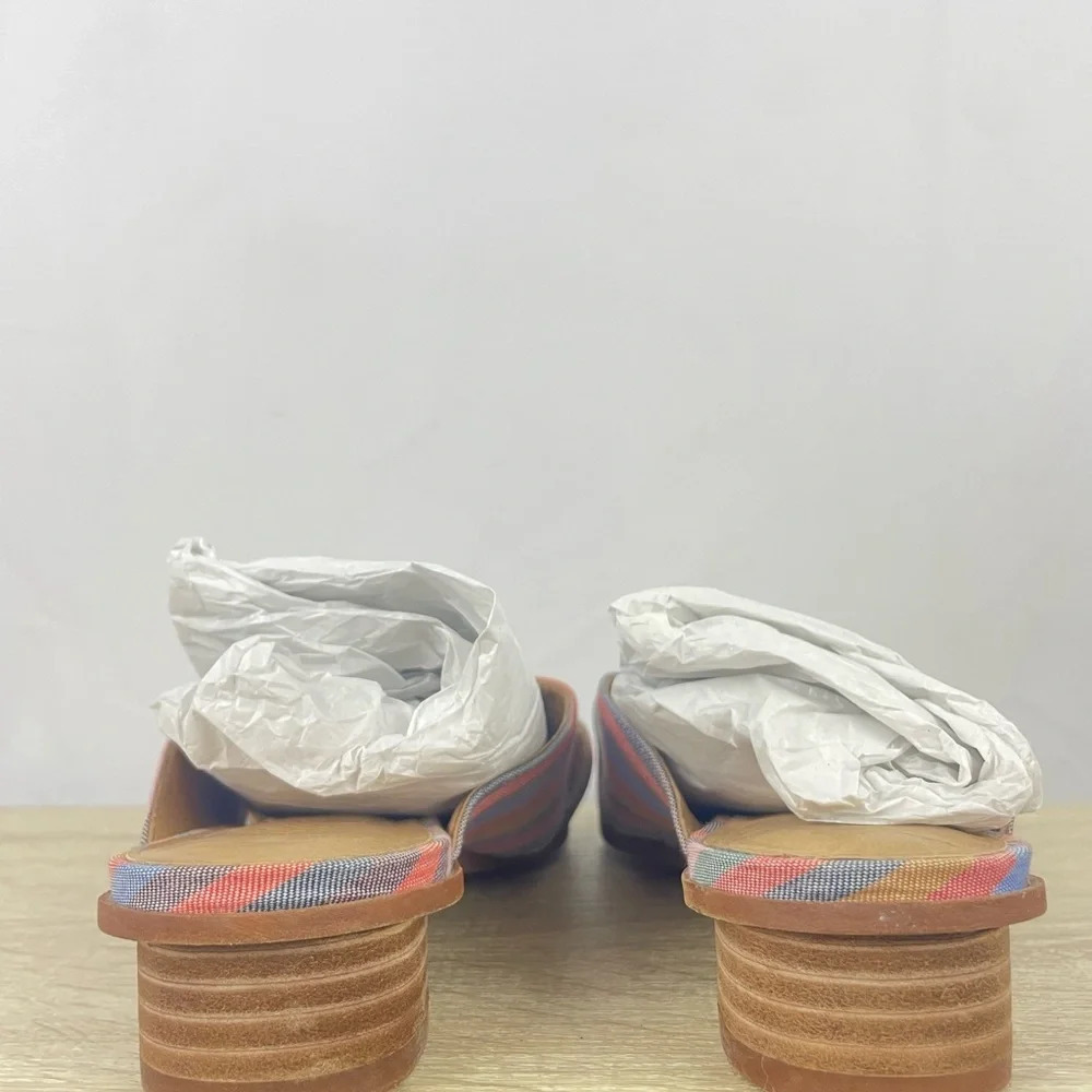 Madewell The Ruthie Crisscross Mule Sandals in Rainbow Stripe Womens Size 7.5 - Picture 4 of 10